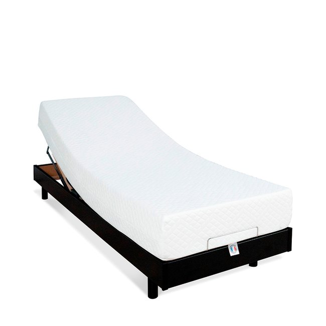 Ensemble Sommier électrique + Matelas Mémoire de forme FLEX Couleur noir <span itemprop=
