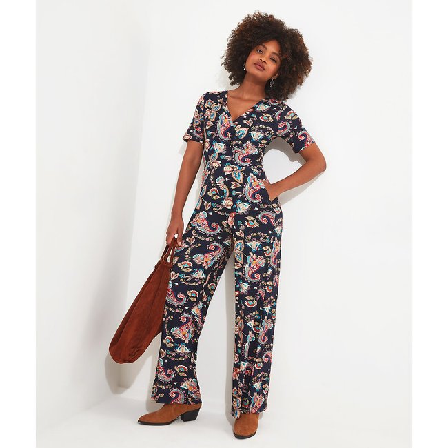 Juliette printed jumpsuit star print navy background Joe Browns La Redoute