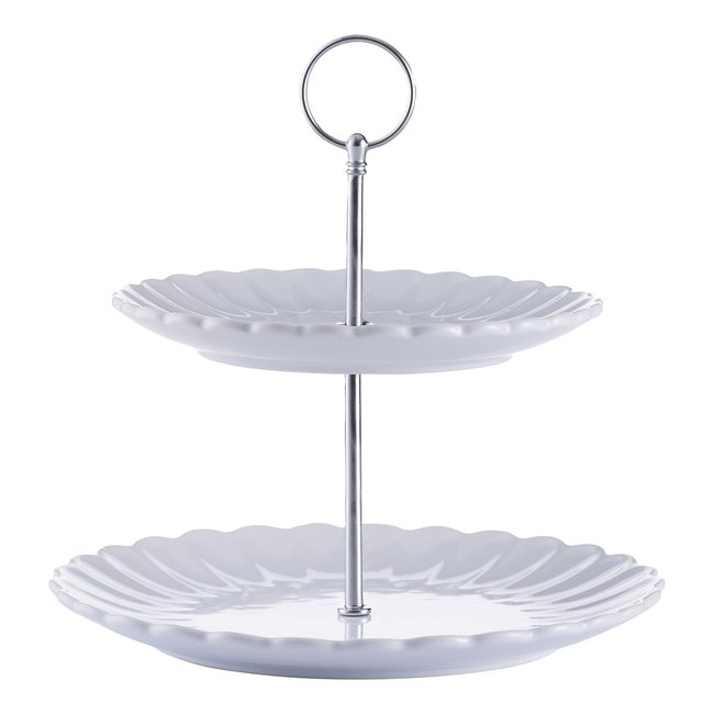 Luxe 2-Tier Cake Stand, white, PRICE & KENSINGTON