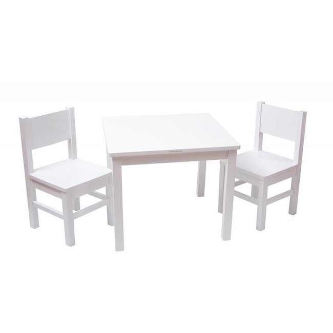 Ensemble Table et Chaises Enfant  en bois  Blanc  4-7 ans blanc <span itemprop=