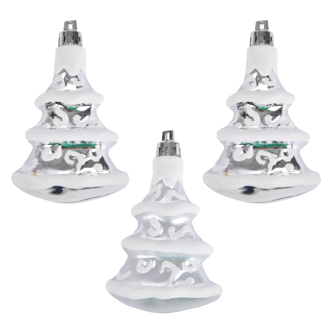Set de 3 suspensions sapins argent - EDEN