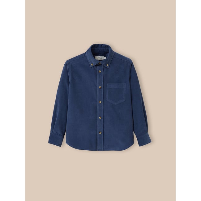 Chemise en velours bleu <span itemprop=