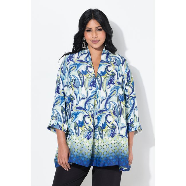 Tunique imprimé cachemire bleu violet <span itemprop=