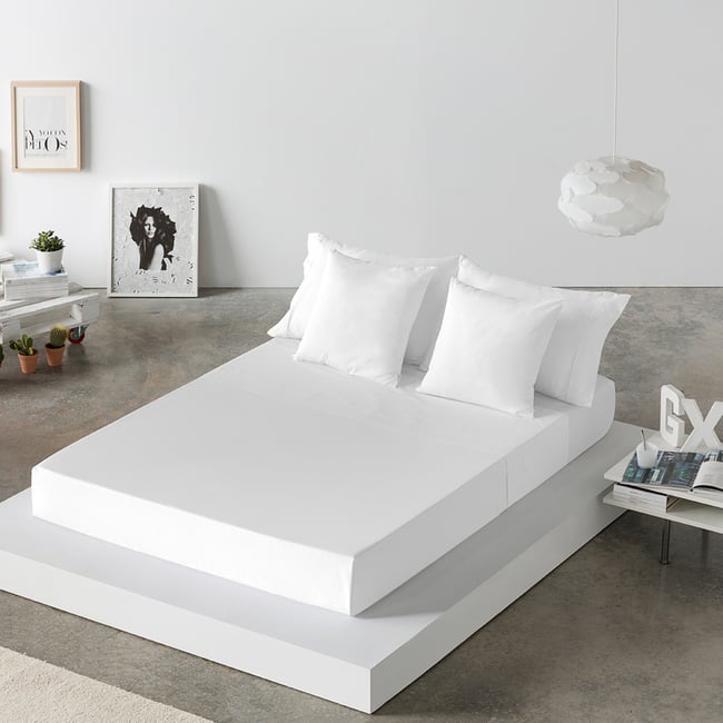 Drap de lit CASUAL blanc <span itemprop=