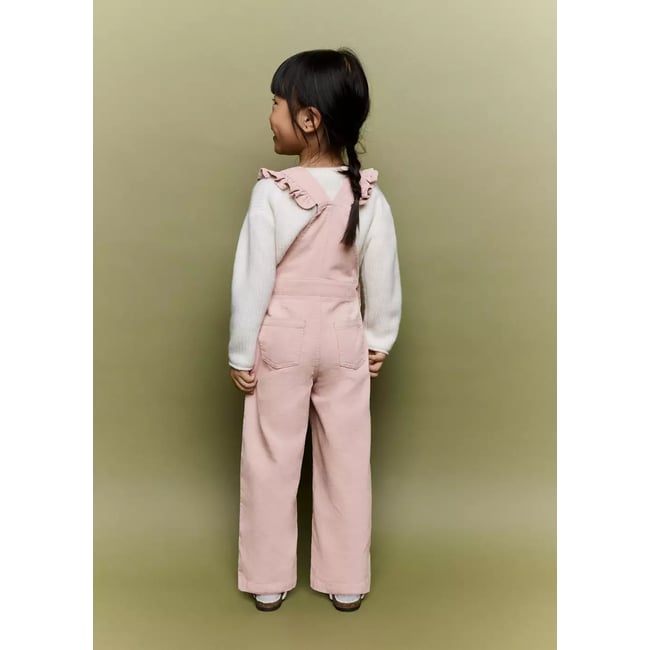 Salopette longue en velours côtelé rose <span itemprop=