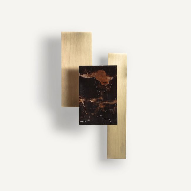 Applique marbre et laiton Portson Couleur laiton <span itemprop=