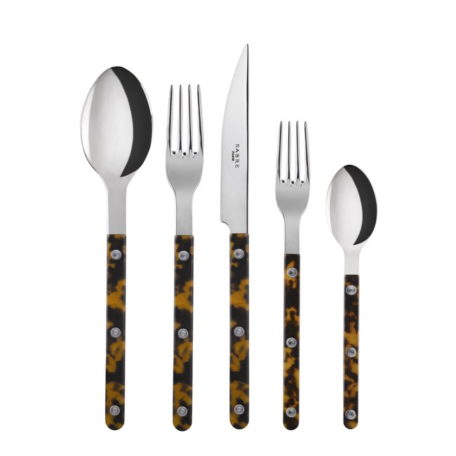 Set de 5 couverts de table, Bistrot Couleur effet écaille <span itemprop=