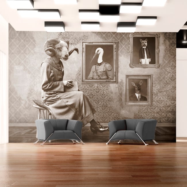Papier peint intissé panoramique Vintage et Retro Real hipsters Couleur multicouleur <span itemprop=