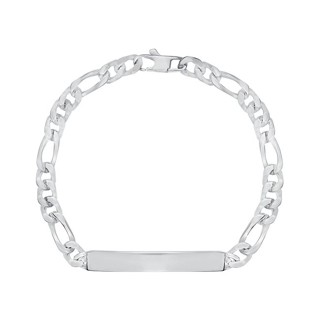 Gourmette en acier argent <span itemprop=