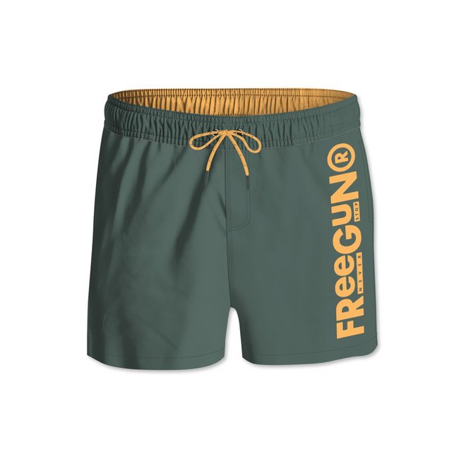 Maillot de Bain Short Microfibre vert/jaune <span itemprop=
