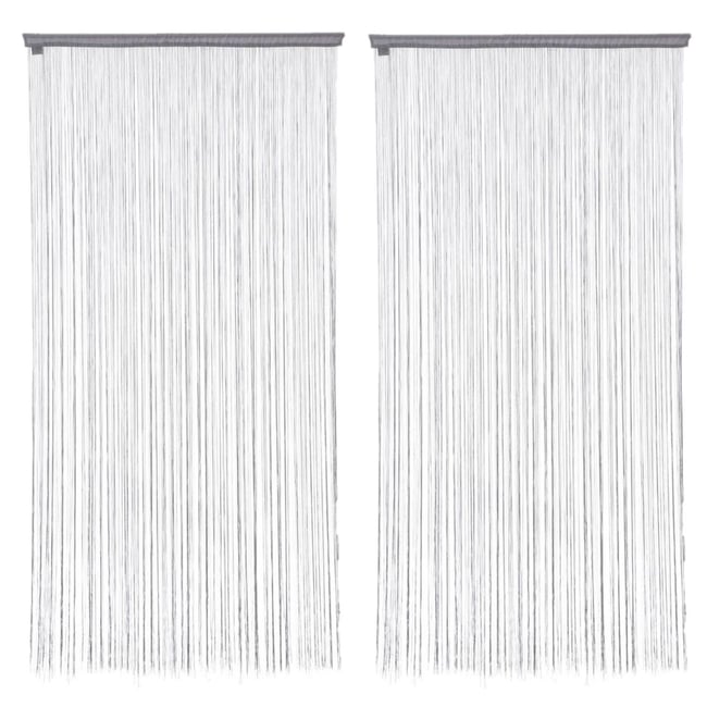 Lot de 2 rideaux fils décoratifs gris <span itemprop=