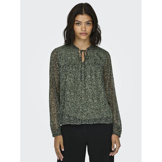 Blusa fantasia, maniche lunghe fantasia verde JDY