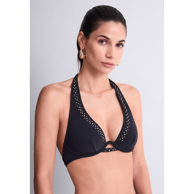 Haut de maillot de bain Triangle mono-armature Summer Stars. noir <span itemprop=