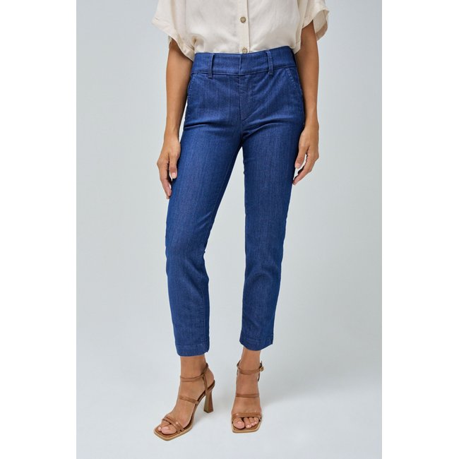 SECRET CHINO PUSH IN CROPPED SLIM bleu <span itemprop=