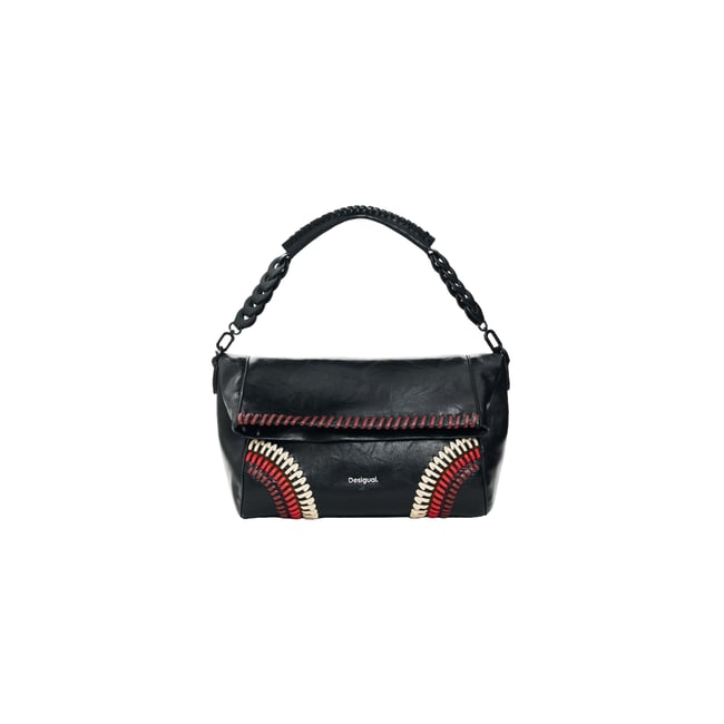 Sac effet cuir moyen noir <span itemprop=