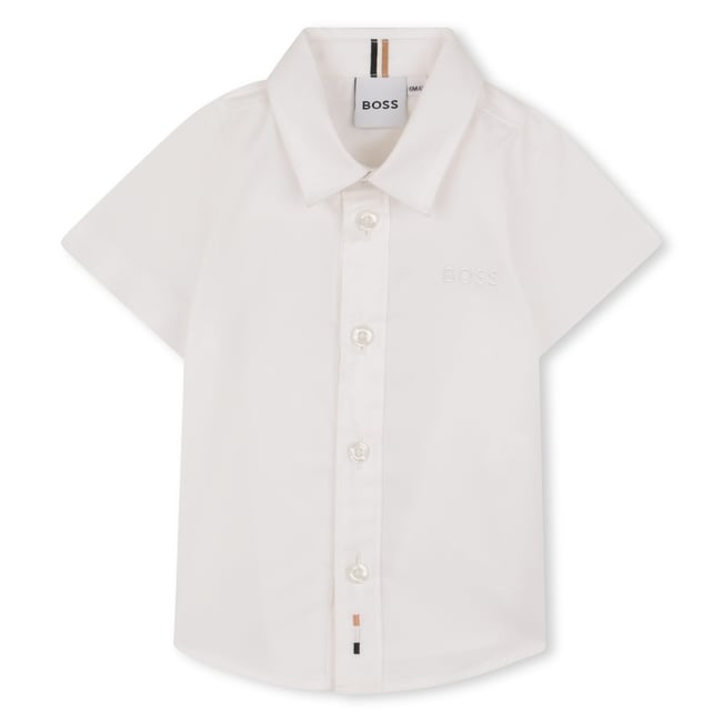 Chemise manches courtes blanc <span itemprop=