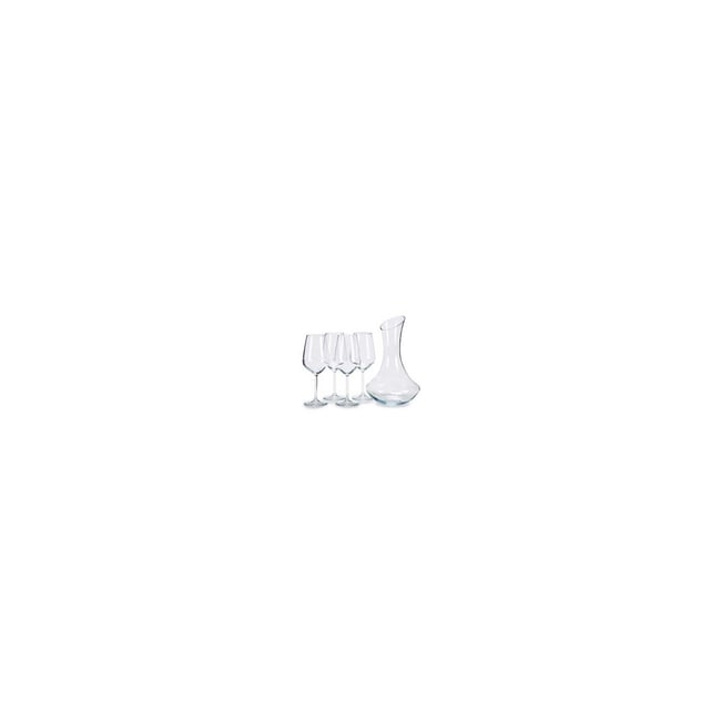 Set de 4 Verres à Vin + Carafe Décanteur Vin Couleur transparent <span itemprop=