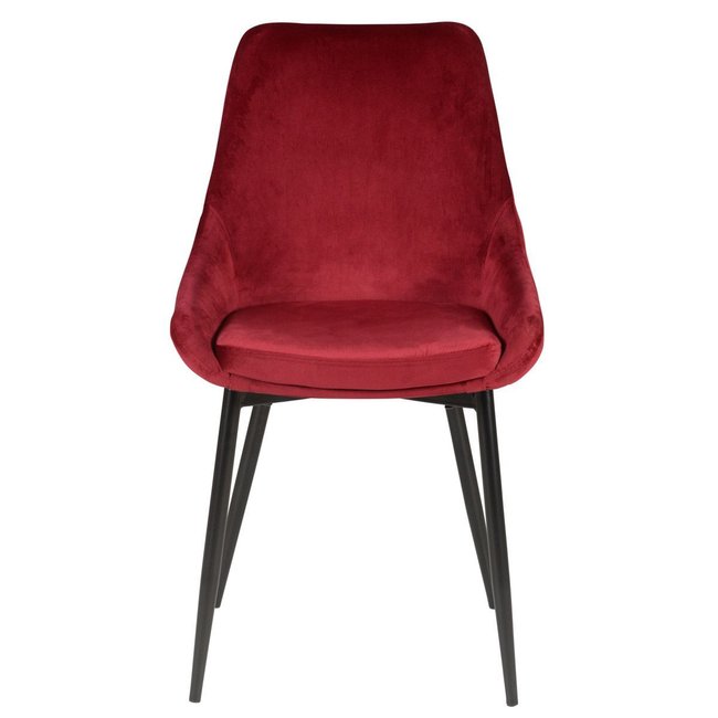 Chaise repas en tissu ou en velours pieds métal, Bari - ZAGO