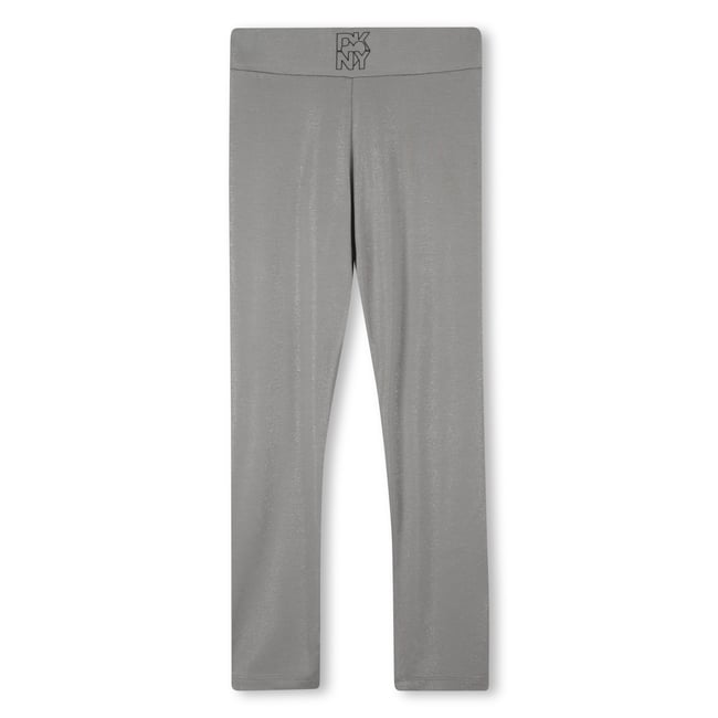 Leggings in jersey argentato con paillettes silver <span itemprop=