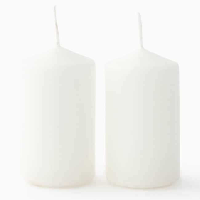 Lot de 2 mini bougies fumeur Couleur blanc <span itemprop=