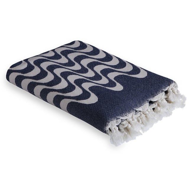 Fouta Jacquard GAMUSI 90x180cm - Serviette De Plage Et Paréo 70% Coton 30% Polyester