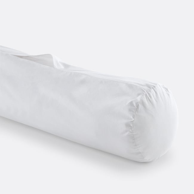 Lot de 2 protège traversin cretonne pur coton Couleur blanc <span itemprop=