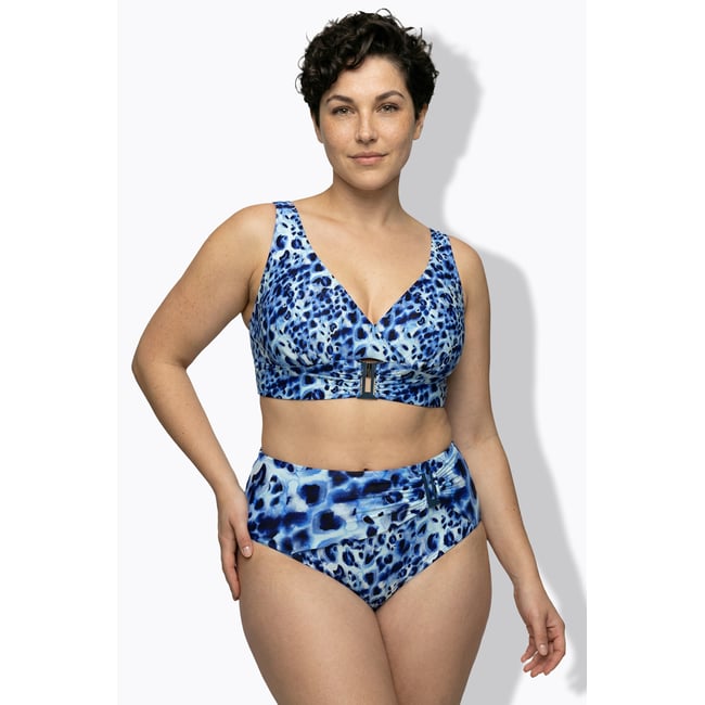 Bikini à bonnets souples bleu foncé <span itemprop=