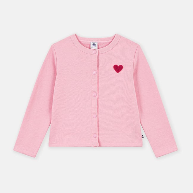Cardigan en coton rose <span itemprop=