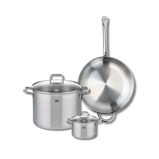 Batterie 1 poêle 32cm + 2 faitouts 14/26cm PROFI CITRIN gris <span itemprop=
