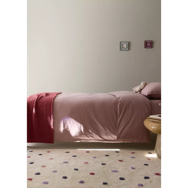 Housse de couette percale de coton lit 90 cm violet clair/pastel <span itemprop=