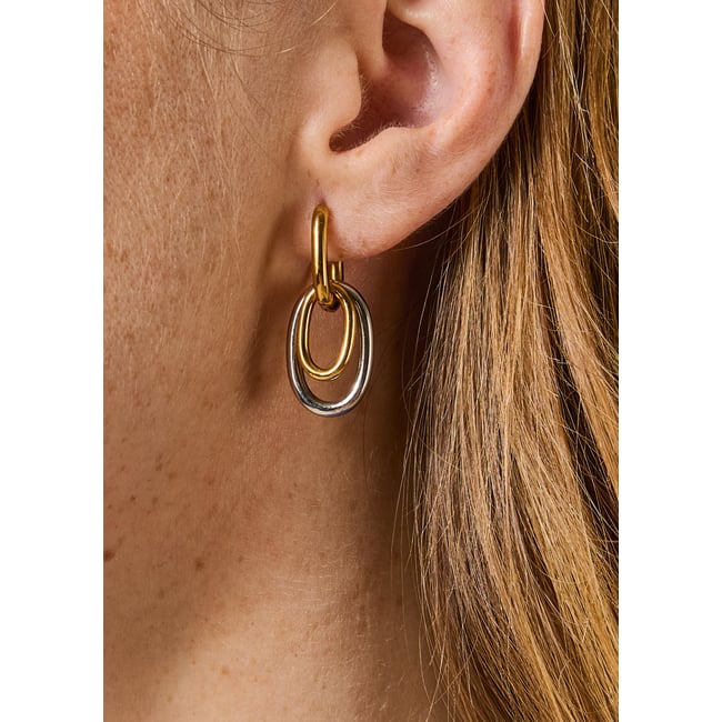 Boucles d'oreilles multianneaux light gold/silver <span itemprop=