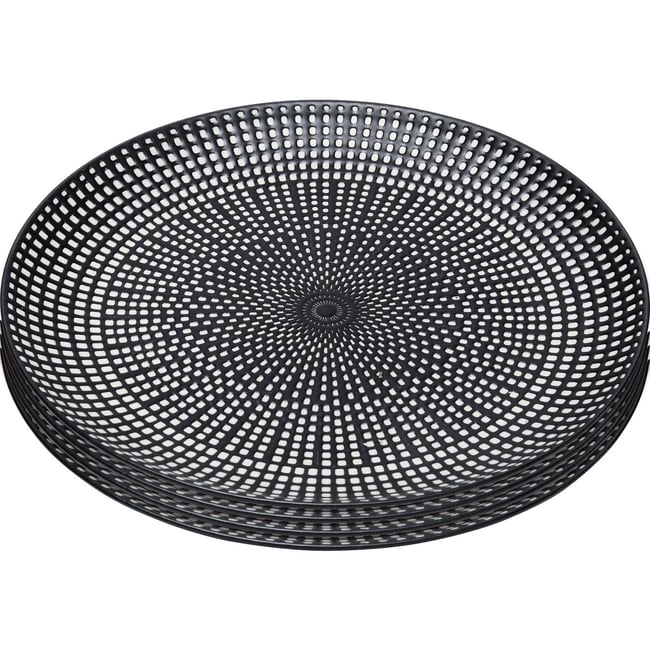 Lot de 4 assiettes plates à dessert, GWAYI Couleur noir et blanc <span itemprop=