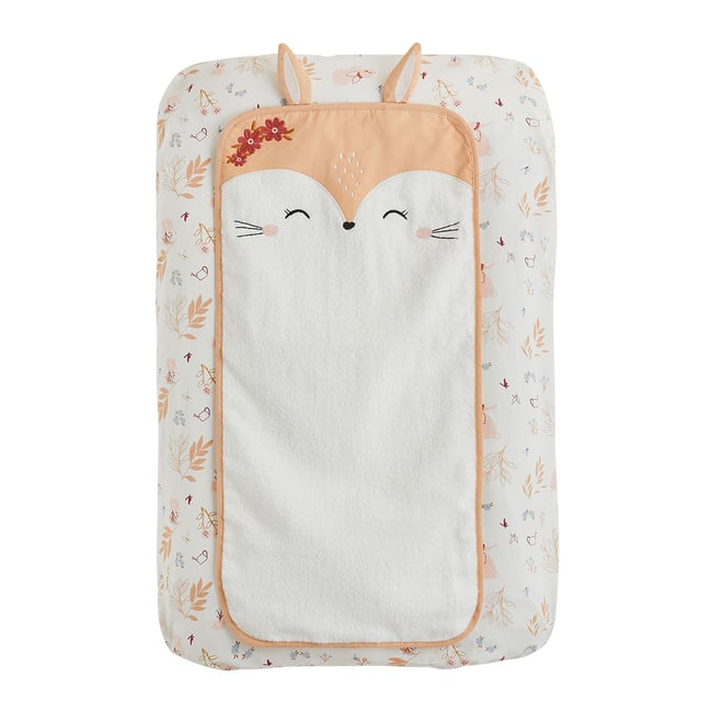 Housse de matelas à langer + tapis de change Praline peche <span itemprop=