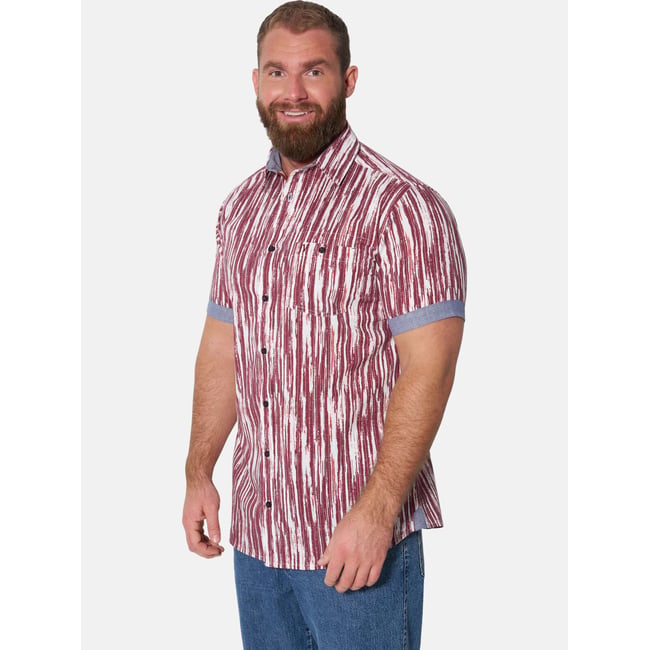 Chemise à manches courtes GEIKO rouge foncé à dessin <span itemprop=