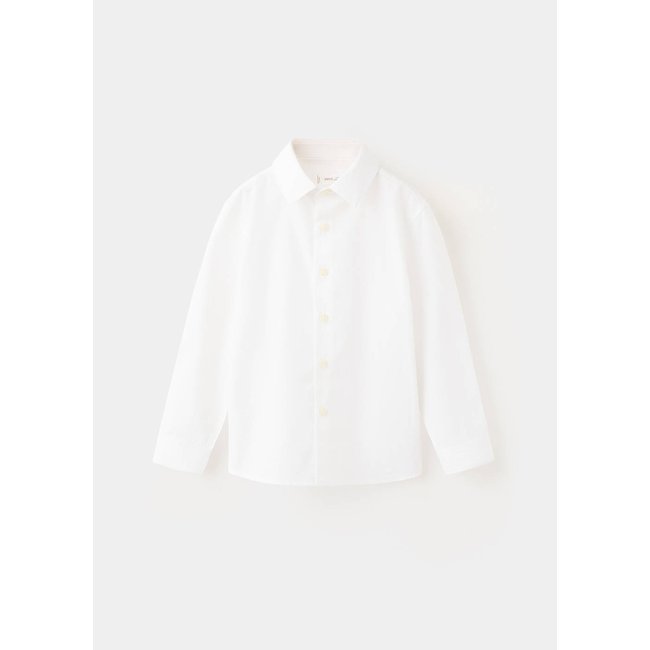 Chemise oxford en coton blanc <span itemprop=