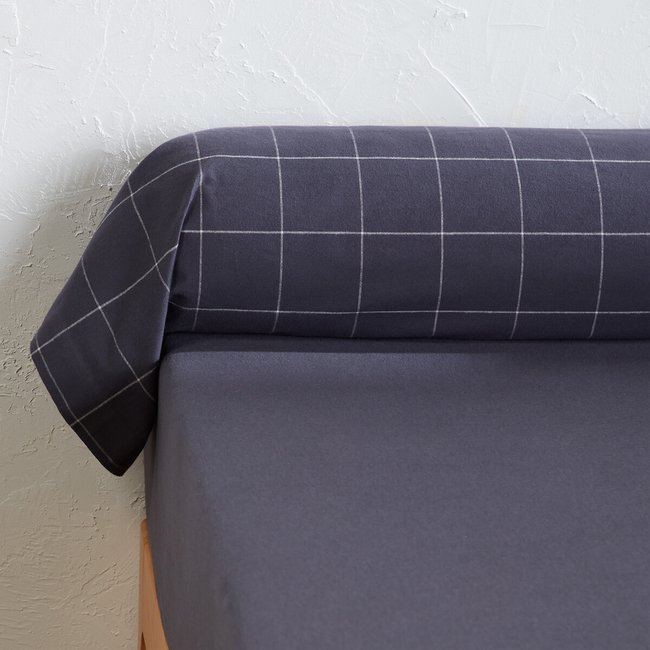 Nackenrollenbezug Charlie aus Flanell schieferblau <span itemprop=