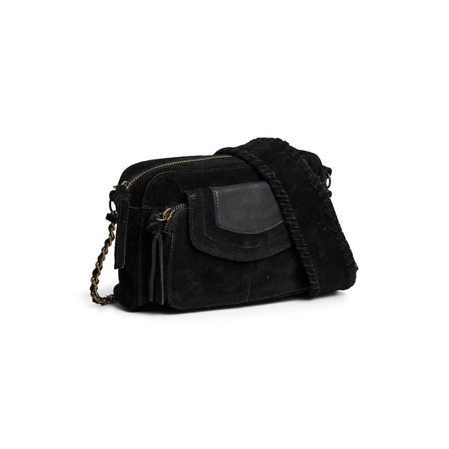 Borsa in pelle scamosciata, Abigail nero  PIECES
