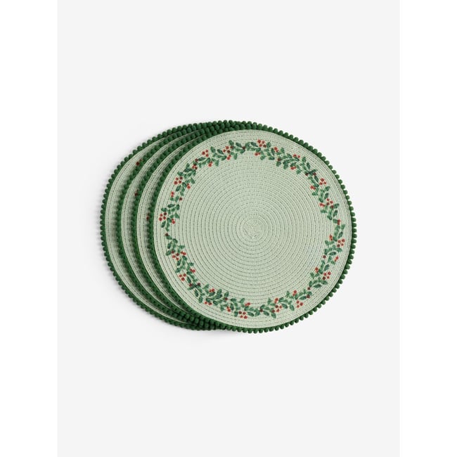 Lot de 4 sets table à feuillage Couleur vert <span itemprop=