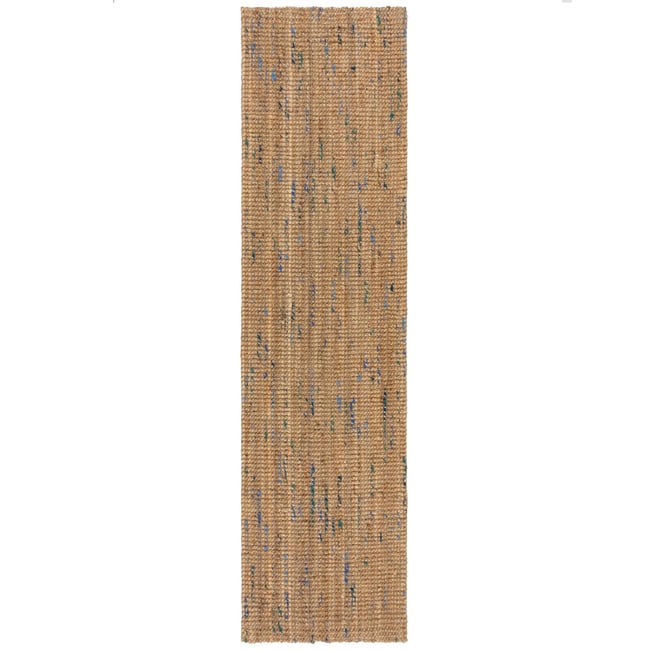 Tapis de couloir en jute coloré SARITA Couleur bleu <span itemprop=