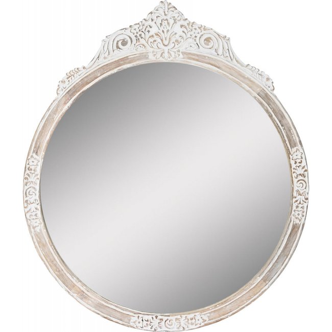 Miroir en verre, élégance Indio Couleur blanc vieilli décoratif <span itemprop=