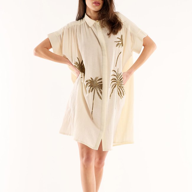 Robe droite courte avec broderie sequins CLOVIS - WILD