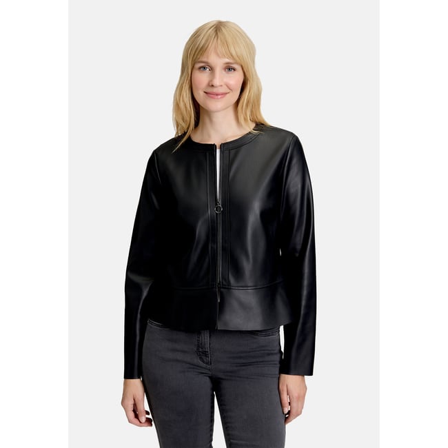 Blazer court à fermeture zippée noir <span itemprop=