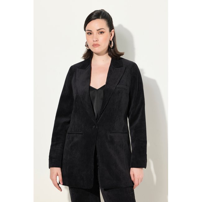 Blazer en velours côtelé noir <span itemprop=