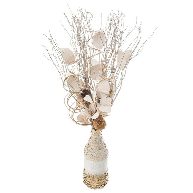 Composition florale artificielle HEBA Couleur beige <span itemprop=