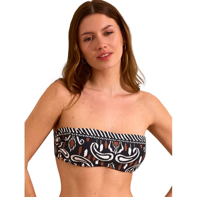 Haut maillot de bain bandeau non préformé VENECIA noir <span itemprop=