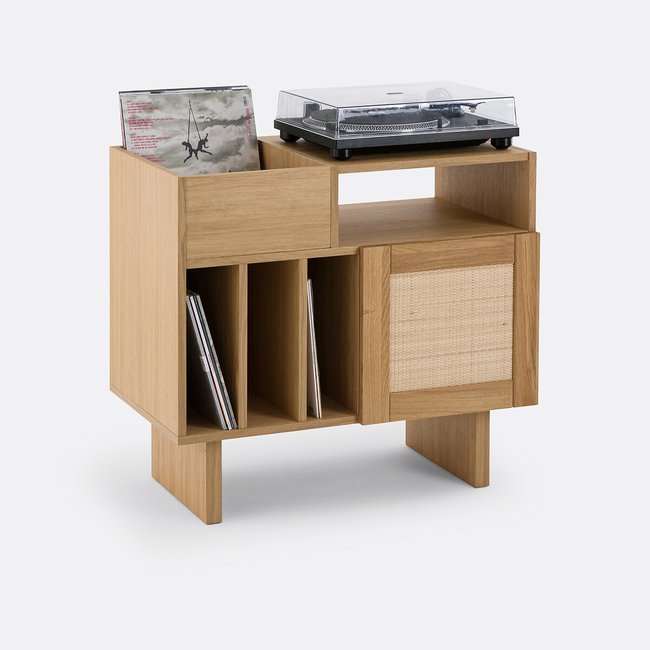 Arty Oak and Cane Vinyl Storage Unit oak LA REDOUTE INTERIEURS