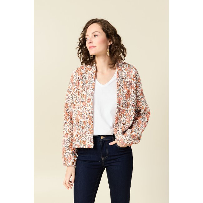 Gilet manches longues blanc <span itemprop=