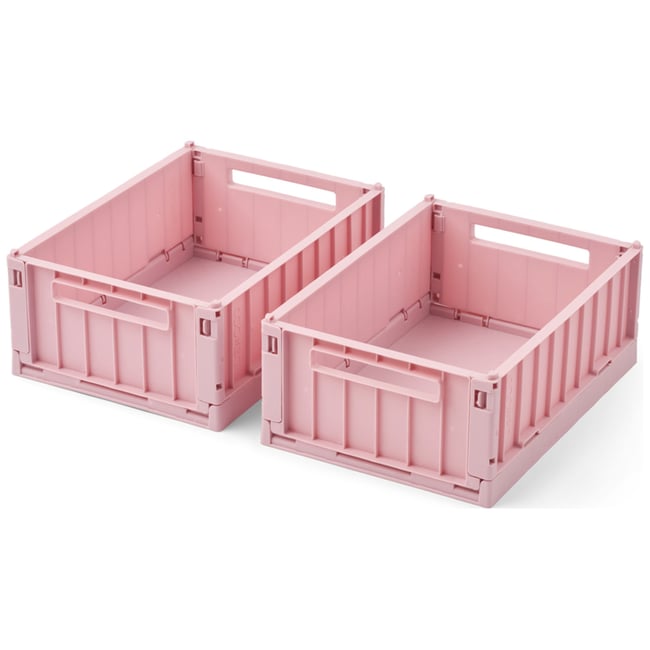 Lot de 2 caisses de rangement Weston S Couleur rose <span itemprop=