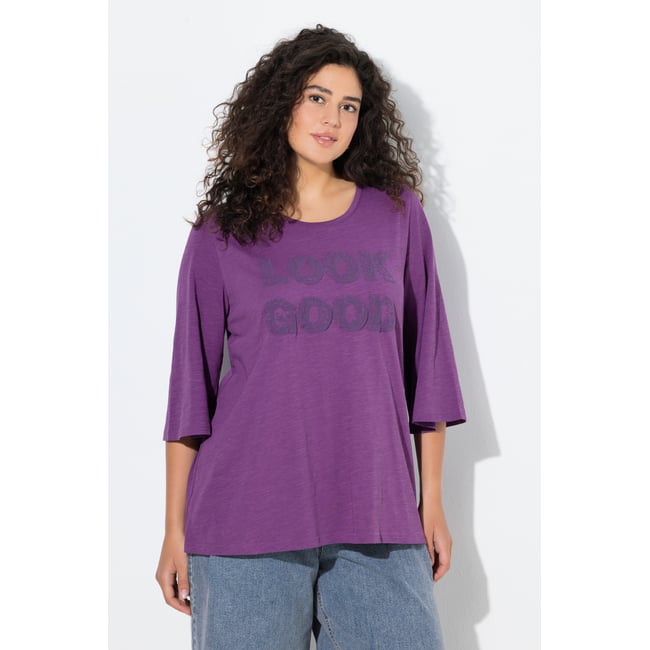 T-shirt message Look good aubergine <span itemprop=