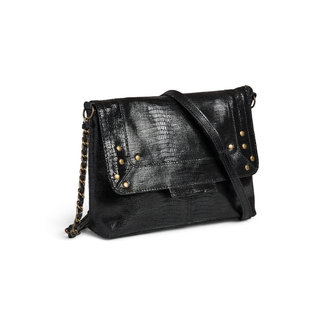 Petit sac à main en cuir, effet serpent, Felizia noir <span itemprop=